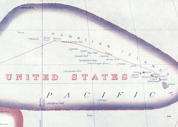 Tấm bản đồ tương tự năm 1921 vẽ đảo Morell nằm xa về cực tây bắc của chuỗi đảo Hawai, hòn đảo này vốn không xuất hiện trên bản đồ thời hiện đại.