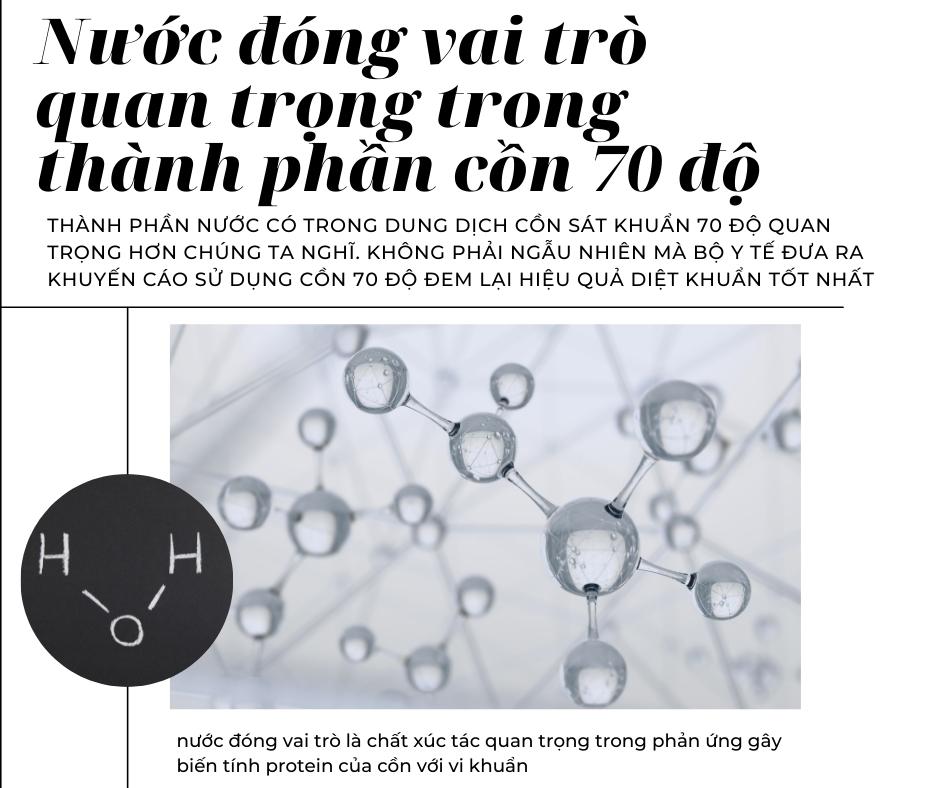 thành phần nước đóng vai trò quan trọng trong cồn