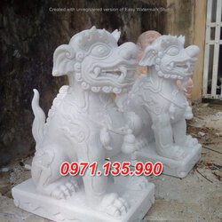 Nghê đá khối đẹp lăng mộ +017 nghê cửa nhà thờ họ.jpg
