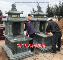 Mộ đá xanh rêu đẹp giữ tro cốt bố mẹ 040+ Tiền Giang.jpg