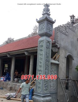 136# mẫu cột đá xanh đồng trụ đẹp.jpg