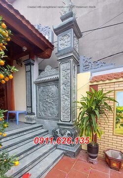 Mẫu cột đồng trụ bằng đá xanh đẹp #011 cột nhà thờ.jpg