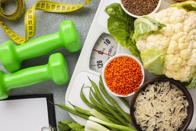 Layout de alimentação saudável e limpa, comida vegetariana e conceito de nutrição dieta ...jpeg