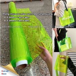 Màng nhựa pvc dẻo màu xanh neon dạ quang phản quang.jpg