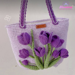 Túi len hoa tulip 3D