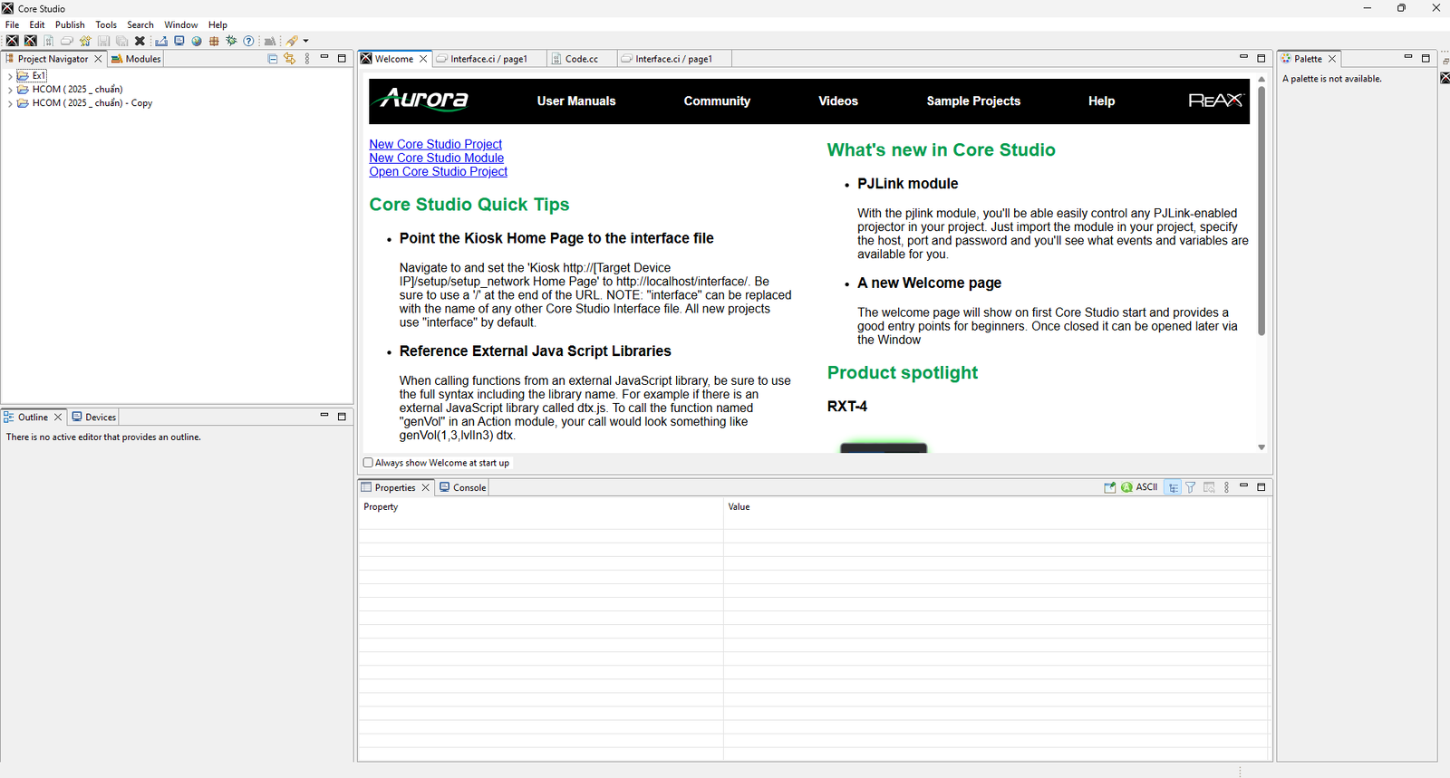 Giao dien core studio aurora.png