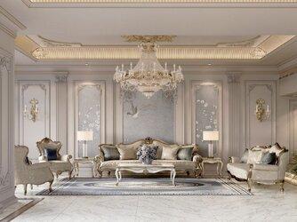 phòng khách chung cư tân cổ điển sang trọng