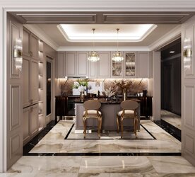 phòng bếp tân cổ điển hiện đại cho chung cư