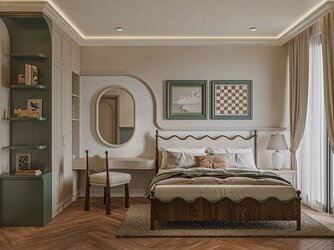 Phòng ngủ master trong chung cư 2 phòng ngủ