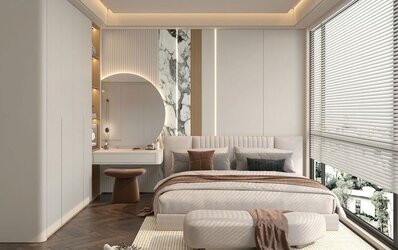 Thiết kế chung cư 2 phòng ngủ phong cách hiện đại