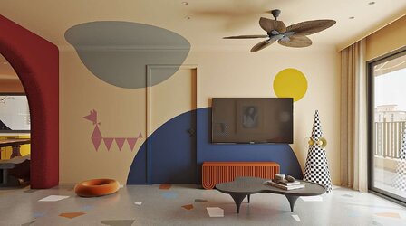 Thiết kế nội thất căn hộ 65m2 phong cách Color Block