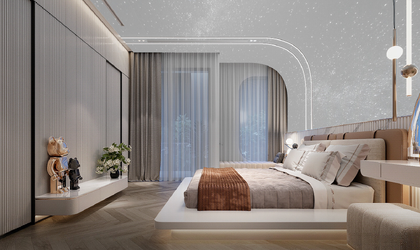 Thiết kế nội thất căn hộ 65m2 có phòng ngủ master hiện đại