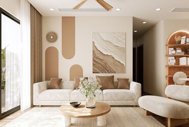 Một căn hộ hoàn thiện đẹp, gọn gàng, ánh sáng hài hòa