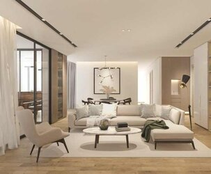 Thiết kế nội thất căn hộ tông màu vàng nâu ấm cúng hợp phong thủy mệnh Thổ