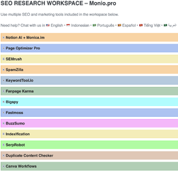 SEMrush, KeywordTool.io, BigSpy, BuzzSumo, Monica AI.png